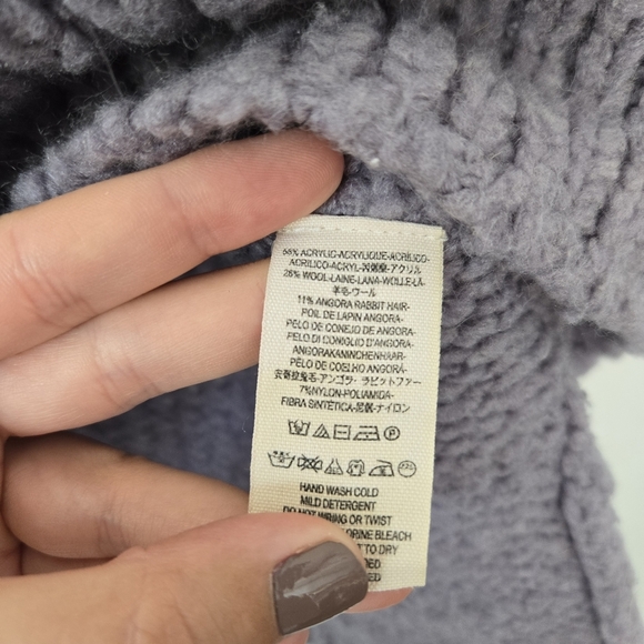 Free People M Purple Chunky Knit Pullover Sweater - Picture 7 of 7